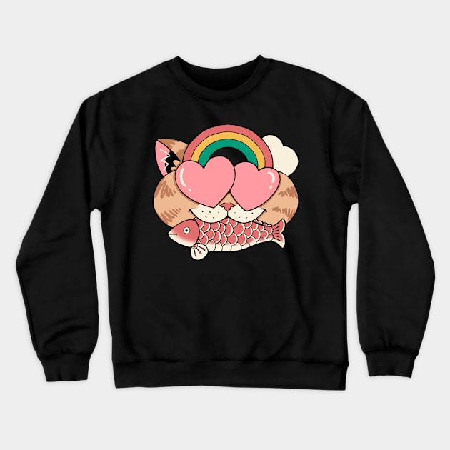 whimsical whiskers Description Crewneck Sweatshirt by Phelan Daniel